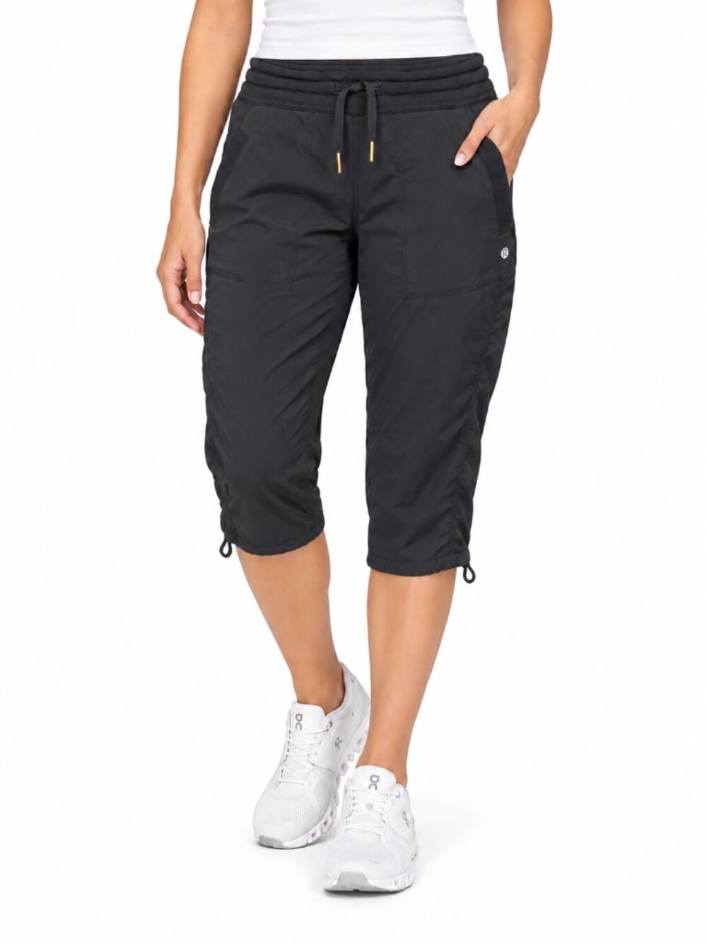 LULULEMON Dance Studio Mid-Rise 19" Cropped Pants Capris Black Sz 10 Swift Yoga